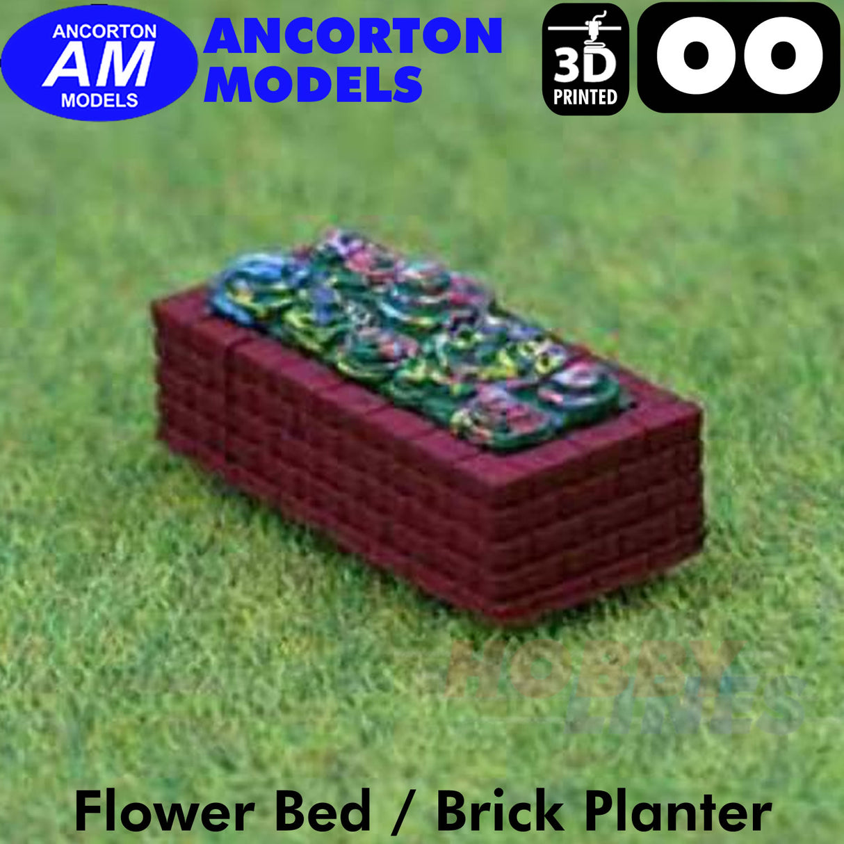 FLOWER BED PLANTER 3D Printed Ready to Plant OO 1:76 Ancorton Models OO3-PP2