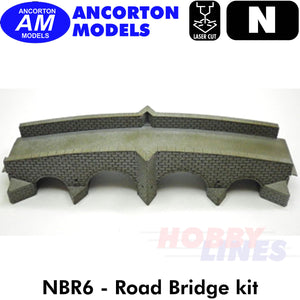 ROAD BRIDGE stone built Four Arched laser cut kit N 1:148 Ancorton Models NBR6