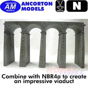 BRIDGE PIERS for viaduct with NBR4a laser cut kit N 1:148 Ancorton Models NBR4b