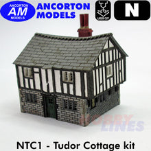 Load image into Gallery viewer, TUDOR COTTAGE building laser cut kit N gauge 1:148 scale Ancorton Models NTC1
