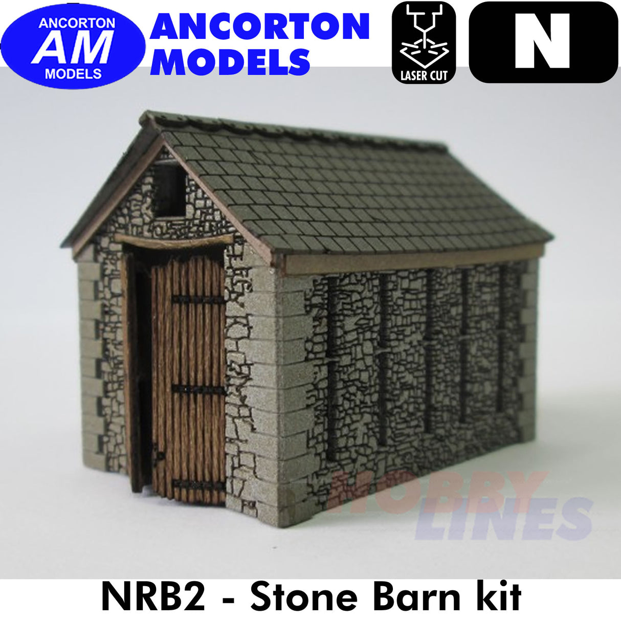 BARN STONE BUILT building laser cut kit N gauge 1:148 scale Ancorton Models NRB2