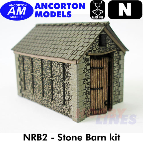 BARN STONE BUILT building laser cut kit N gauge 1:148 scale Ancorton Models NRB2