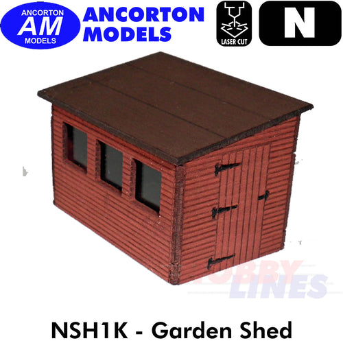 GARDEN SHED  building laser cut kit N gauge 1:148 scale Ancorton Models NSH2K