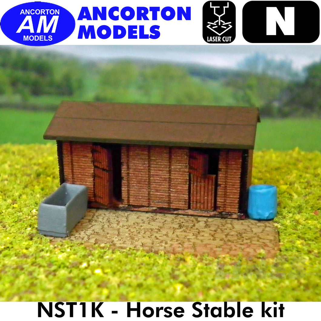 HORSE STABLE building laser cut kit N gauge 1:148 scale Ancorton Models NST1K