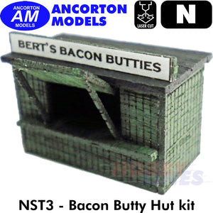 BACON BUTTY HUT station building laser cut kit N 1:148 Ancorton Models NST3
