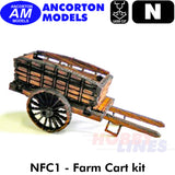 FARM CART Horse Drawn makes two laser cut kit N 1:148 Ancorton Models NFC1