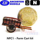 FARM CART Horse Drawn makes two laser cut kit N 1:148 Ancorton Models NFC1