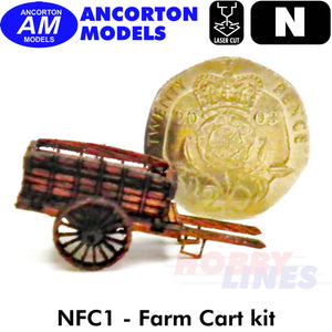 FARM CART Horse Drawn makes two laser cut kit N 1:148 Ancorton Models NFC1