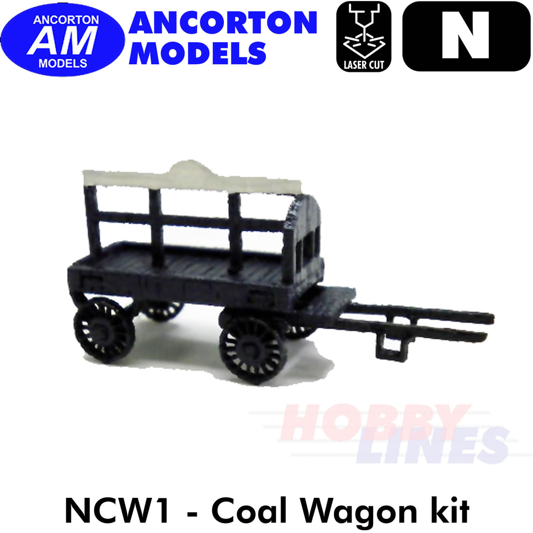COAL WAGON Horse Drawn laser cut kit N 1:148 Ancorton Models NCW1