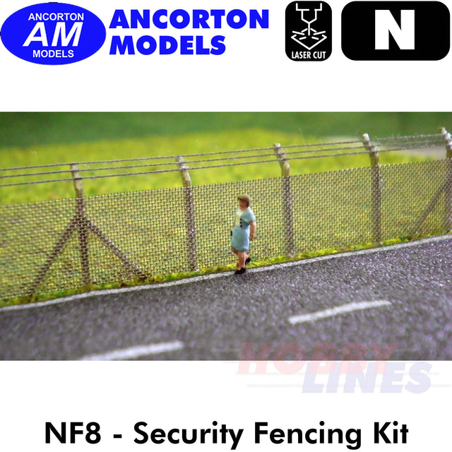 SECURITY FENCING Fence Barbed Wire kit N gauge1:148  scale Ancorton Models NF8