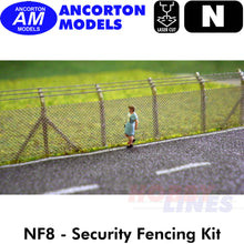 Load image into Gallery viewer, SECURITY FENCING Fence Barbed Wire kit N gauge1:148  scale Ancorton Models NF8
