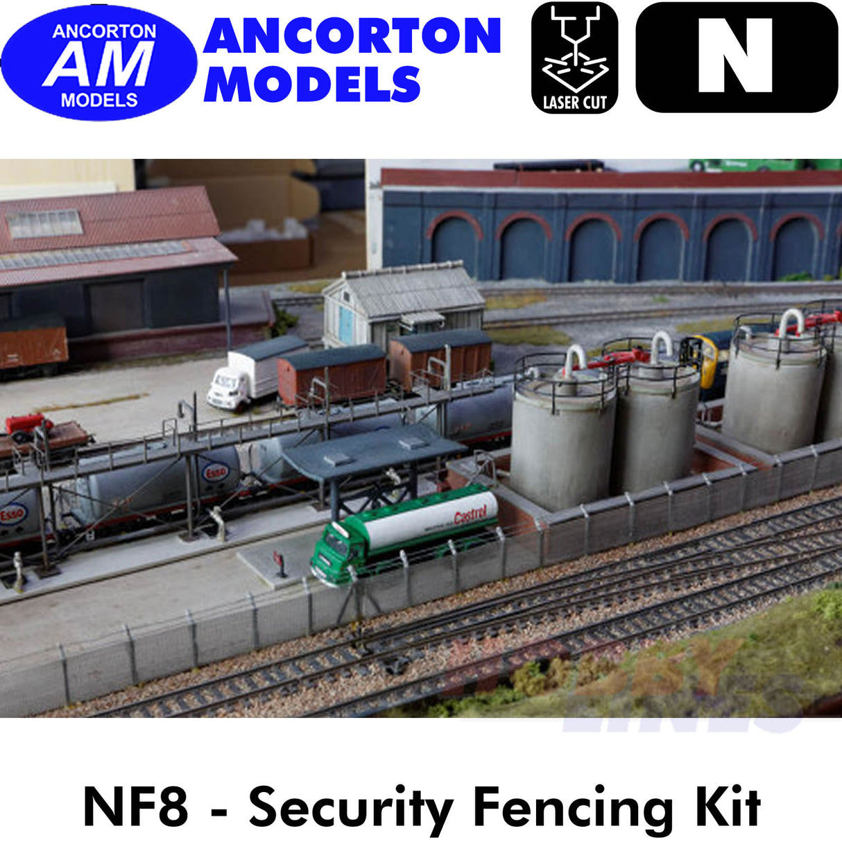 SECURITY FENCING Fence Barbed Wire kit N gauge1:148  scale Ancorton Models NF8