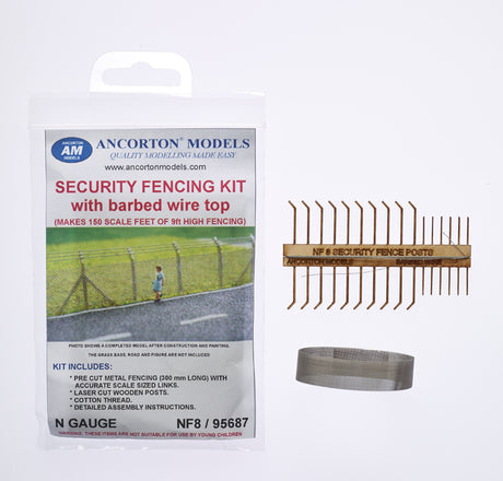 SECURITY FENCING Fence Barbed Wire kit N gauge1:148  scale Ancorton Models NF8