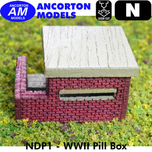 WWII PILL BOX laser cut Ready to Plant N gauge 1:148 scale Ancorton Models NDP1