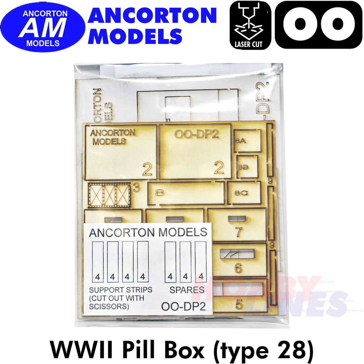 WWII PILL BOX type 28 laser cut kit OO gauge 1:76 scale Ancorton Models OODP2