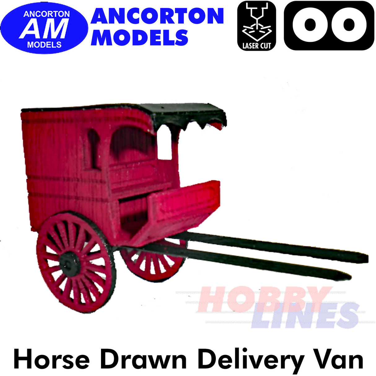 DELIVERY VAN Horse Drawn cart laser cut kit OO gauge 1:76 Ancorton Models OODV2