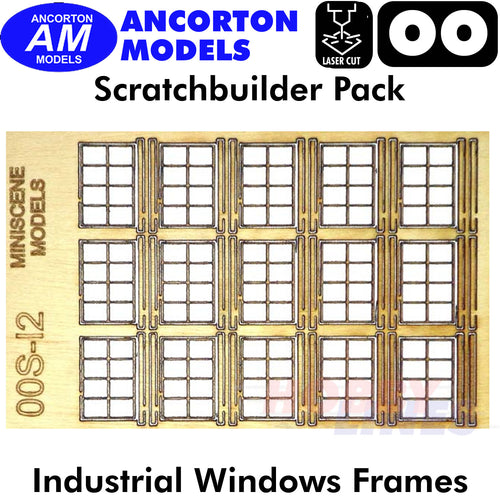 WINDOW FRAMES INDUSTRIAL Scratchbuild laser cut OO 1:76 Ancorton Models OOS-I2