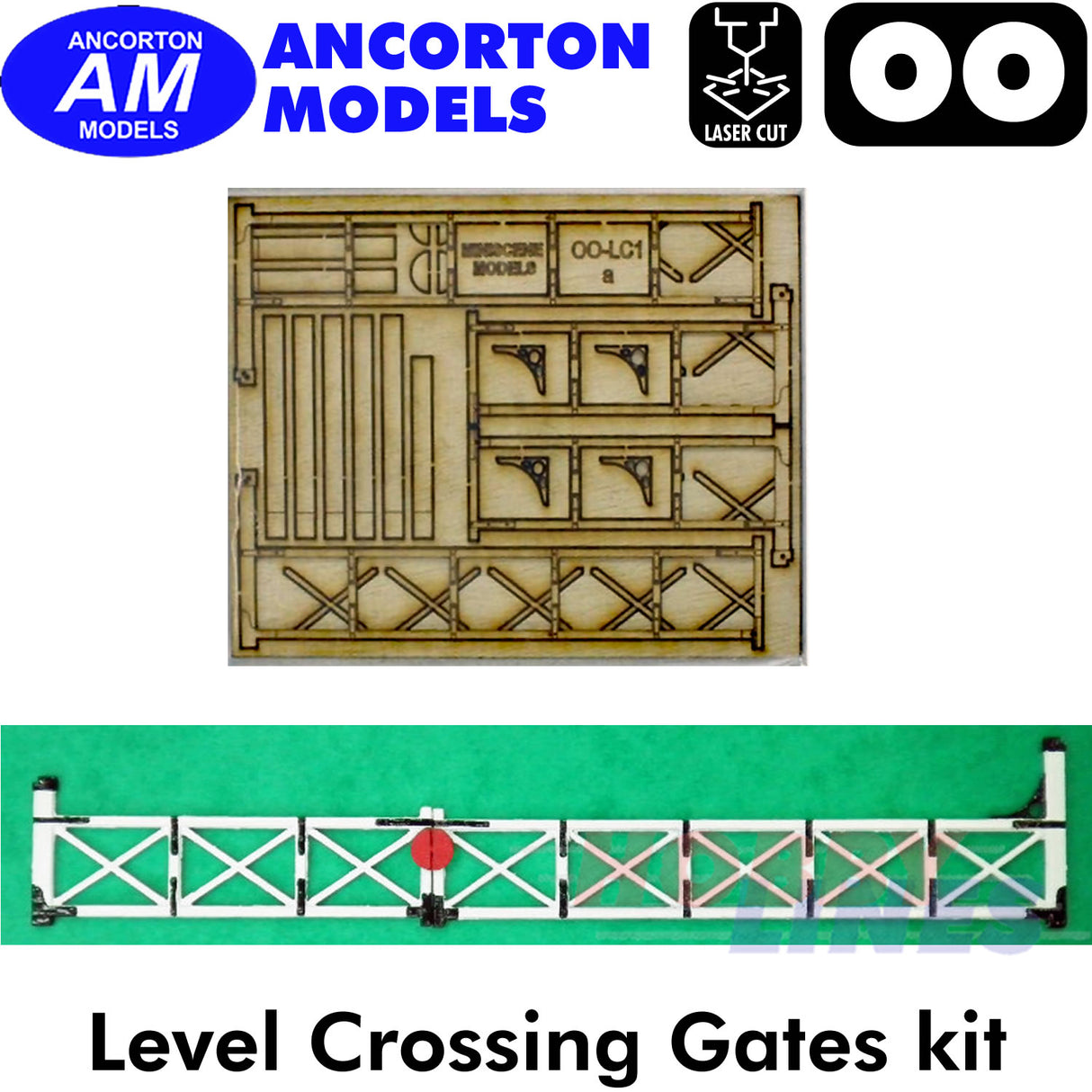 LEVEL CROSSING GATES laser cut kit OO gauge 1:76 scale Ancorton Models OOLC1