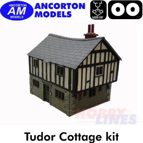 TUDOR COTTAGE laser cut Brick-Loc kit OO gauge 1:76 scale Ancorton Models OOTC1