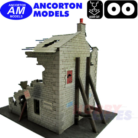 RUINED HOUSE with interior laser cut kit OO gauge 1:76  Ancorton Models OOFH2