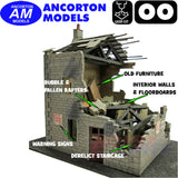 RUINED HOUSE with interior laser cut kit OO gauge 1:76  Ancorton Models OOFH2