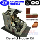 RUINED HOUSE with interior laser cut kit OO gauge 1:76  Ancorton Models OOFH2