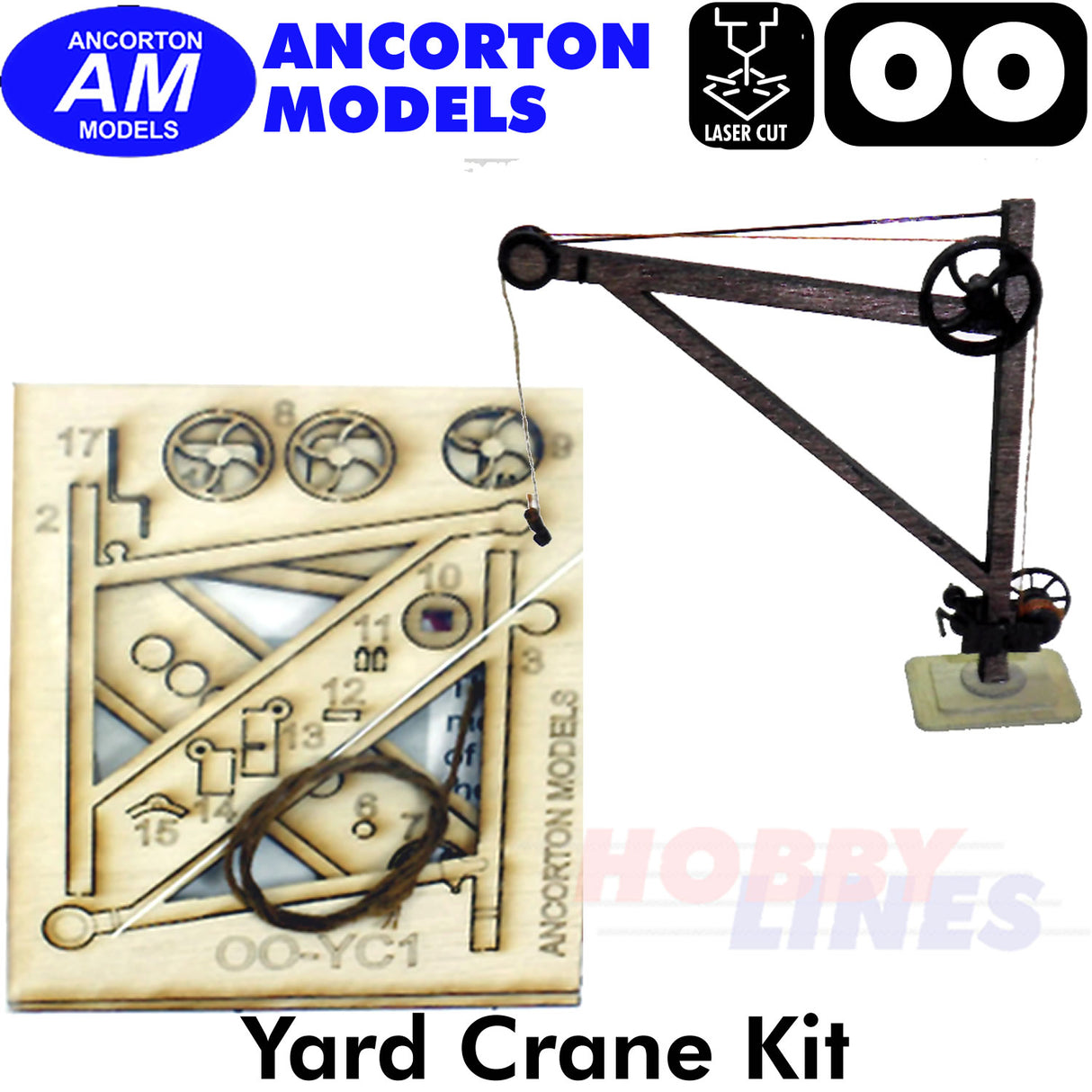 YARD CRANE trackside item laser cut kit OO 1:76 scale Ancorton Models 00YC1