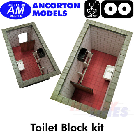 PLATFORM TOILET BLOCK laser cut kit OO gauge 1:76 scale Ancorton Models OOTB1