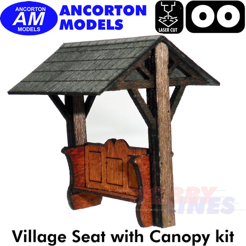 VILLAGE SEAT with Roof laser cut kit OO gauge 1:76 scale Ancorton Models OOVS1