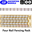 WOODEN FENCING Four Rail Flat Top kit OO gauge1:76  scale Ancorton Models OOF3