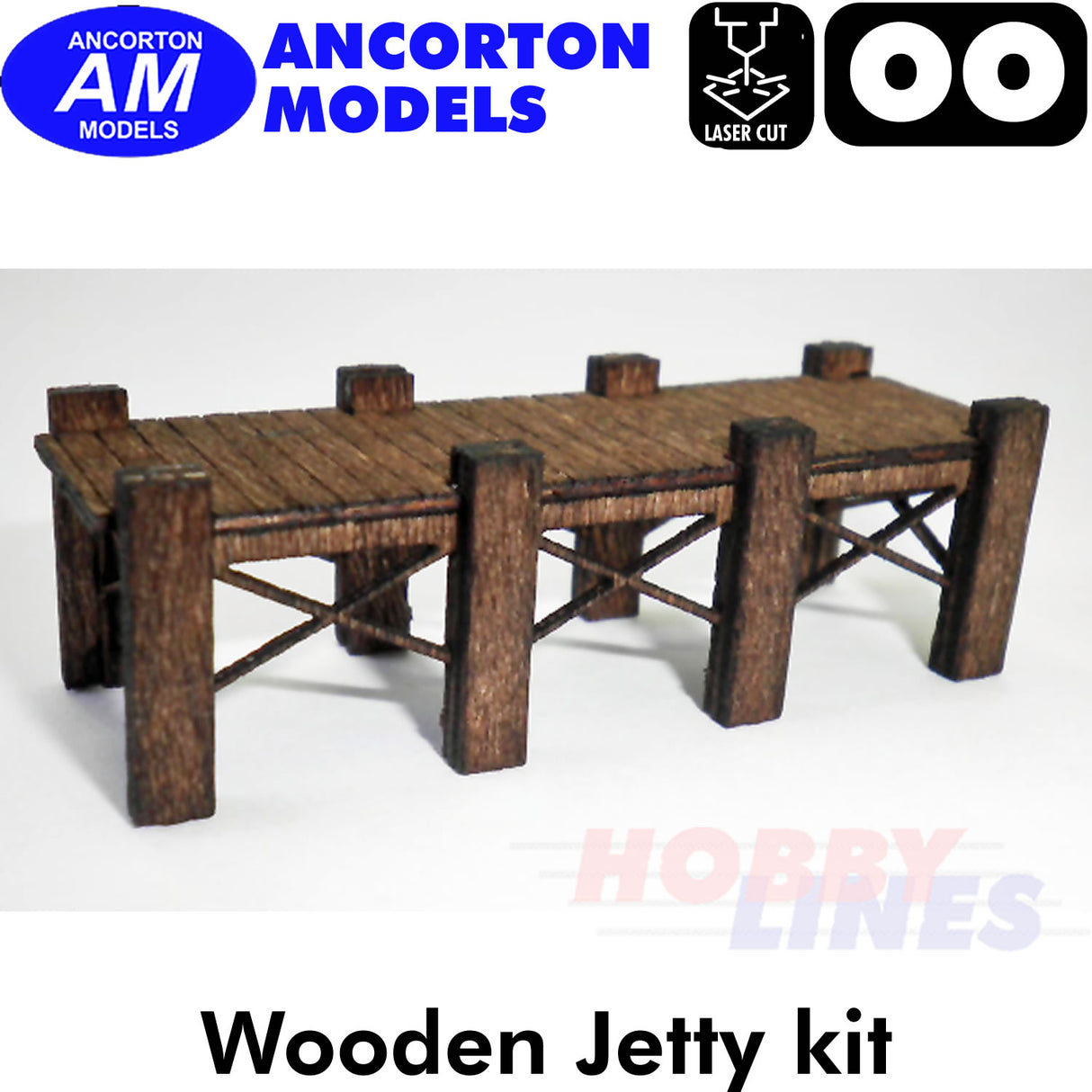 WOODEN JETTY laser cut kit makes two OO gauge 1:76 scale Ancorton Models OOJY1