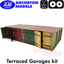 Load image into Gallery viewer, TERRACED GARAGES row 4 laser cut kit OO gauge 1:76 scale Ancorton Models OOTG1
