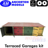 TERRACED GARAGES row 4 laser cut kit OO gauge 1:76 scale Ancorton Models OOTG1