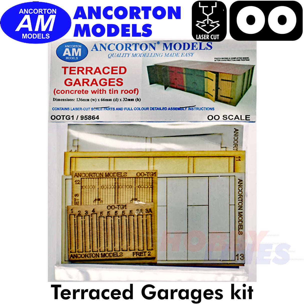 TERRACED GARAGES row 4 laser cut kit OO gauge 1:76 scale Ancorton Models OOTG1