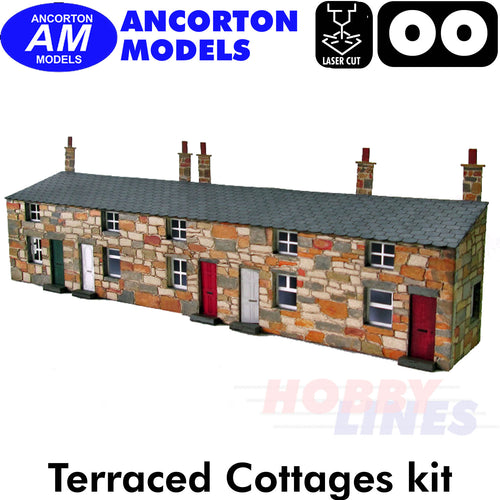 TERRACED COTTAGES HALF RELIEF laser cut kit OO gauge 1:76 Ancorton Models OOTH4