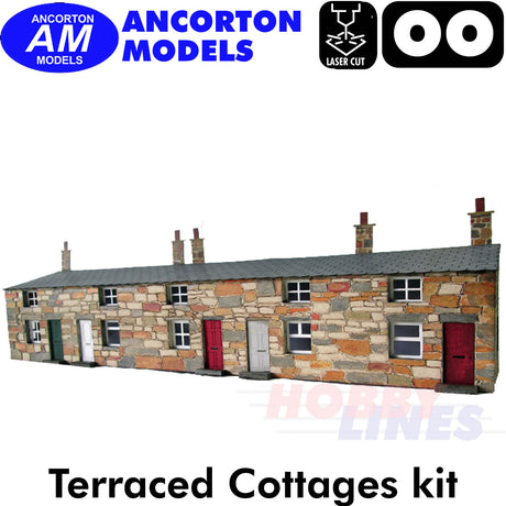 TERRACED COTTAGES HALF RELIEF laser cut kit OO gauge 1:76 Ancorton Models OOTH4