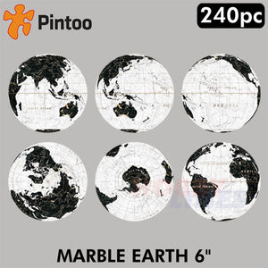 3D Puzzle Globe 6" MARBLE EARTH on stand 240pc Educational  PINTOO Puzzles A3487