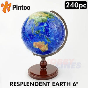 3D Puzzle Globe 6" RESPLENDENT EARTH Translucent pieces 240pc PINTOO A3489