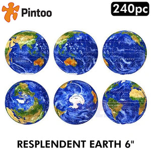3D Puzzle Globe 6" RESPLENDENT EARTH Translucent pieces 240pc PINTOO A3489