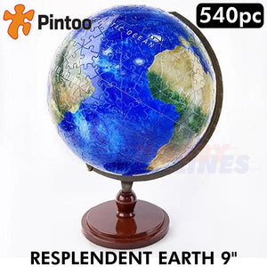 3D Puzzle Globe 9" RESPLENDENT EARTH Translucent pieces 540pc PINTOO A3490