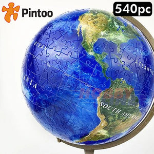 3D Puzzle Globe 9" RESPLENDENT EARTH Translucent pieces 540pc PINTOO A3490
