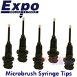MICRO BRUSH Syringe Tips 5 pack Applicators Glue Paints Solvents lube MicroBrush