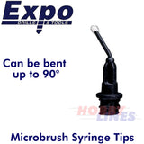MICRO BRUSH Syringe Tips 5 pack Applicators Glue Paints Solvents lube MicroBrush