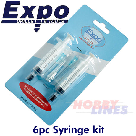 PIN POINT KIT 2 x 5ml syringes 4 fine tubes Glues Paints Oils Greases Expo Tools