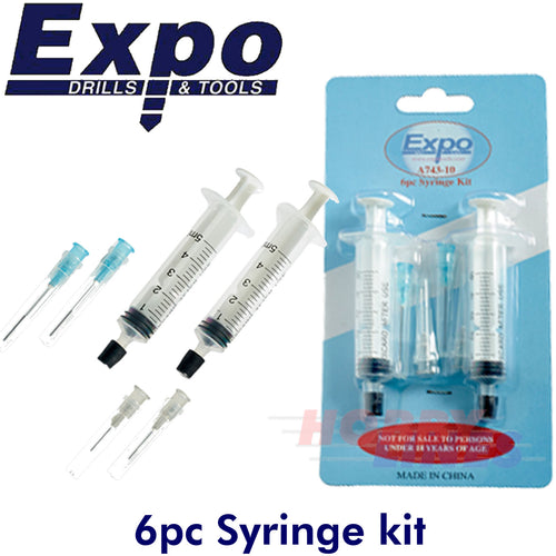 PIN POINT KIT 2 x 5ml syringes 4 fine tubes Glues Paints Oils Greases Expo Tools