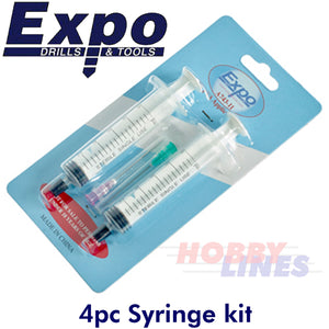 PIN POINT KIT 2 5ml syringes & 2 fine tubes Glues Paints Oils Greases Expo Tools