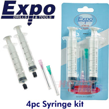 Load image into Gallery viewer, PIN POINT KIT 2 5ml syringes &amp; 2 fine tubes Glues Paints Oils Greases Expo Tools
