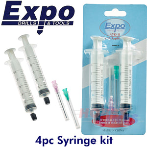 PIN POINT KIT 2 5ml syringes & 2 fine tubes Glues Paints Oils Greases Expo Tools