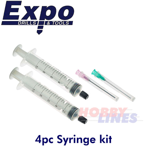 PIN POINT KIT 2 5ml syringes & 2 fine tubes Glues Paints Oils Greases Expo Tools