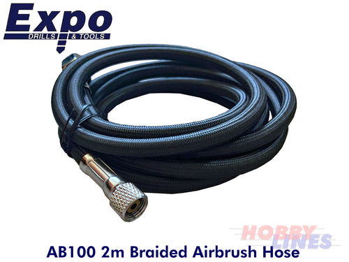 Airbrush AIR HOSE Braided 2m length for 5mm Airbrush  Expo Tools AB100